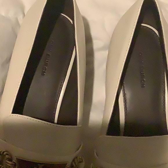 Tory Burch Ivory Leather Perrine Heeled Loafer Size 9 1/2 - Picture 7 of 9